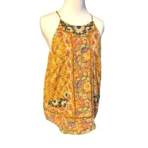 Anthropologie Akemi & Kin Melina Halter top sz 8 boho blue orange